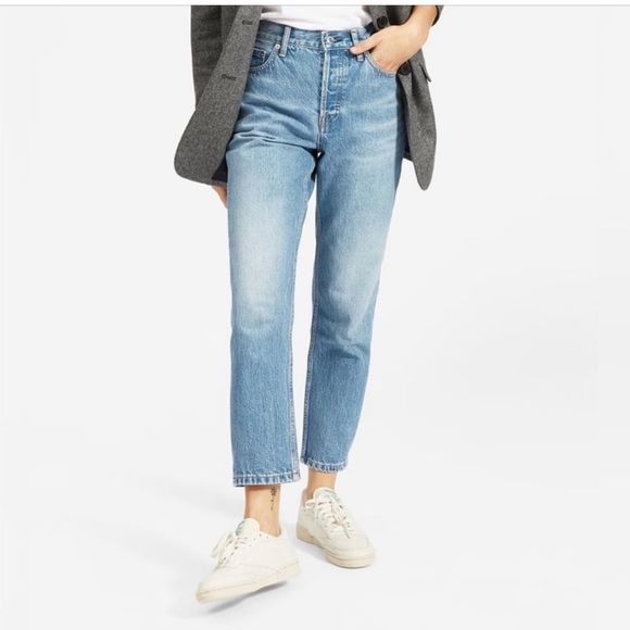 EVERLANE The Curvy 90's Cheeky Straight Jean Organic Cotton Size 25 crop - Picture 1 of 8